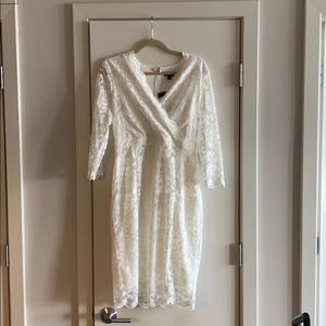 White lace mid-length dress